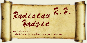 Radislav Hadžić vizit kartica